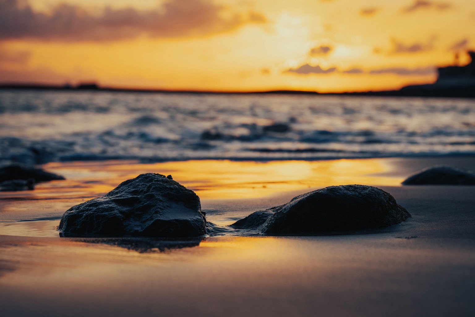 Sunset shoreline